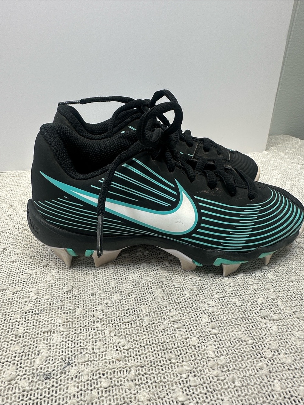 NIKE Hyperdiamond Softball Baseball Cleats Shoes Sneakers 12C 12 Aqua Black